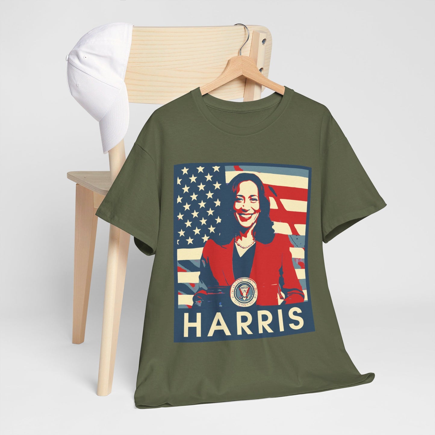 Kamala Harris American Flag Unisex Heavy Cotton Tee