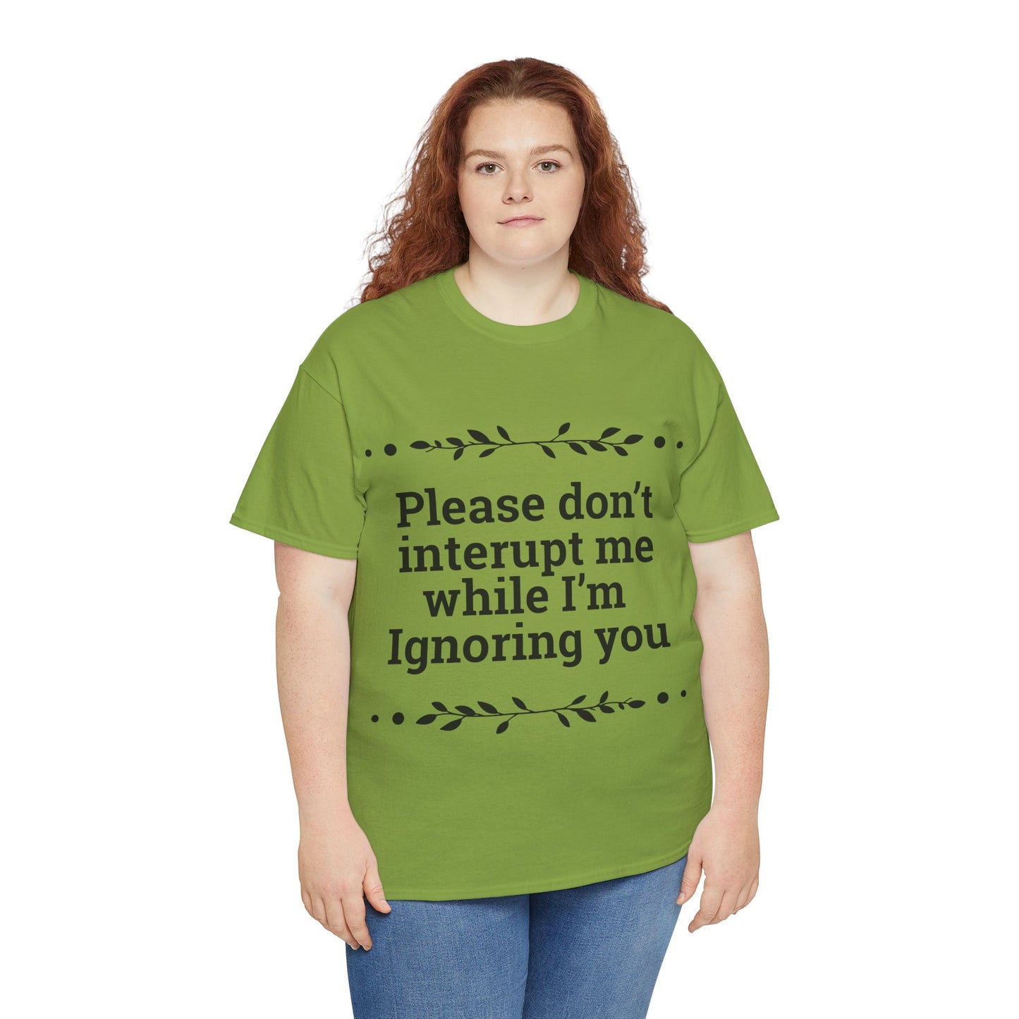 Please Don't Interrupt Me Unisex Heavy Cotton Tee