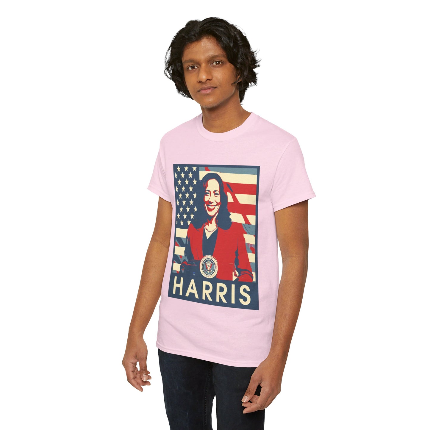 Kamala Harris American Flag Unisex Heavy Cotton Tee