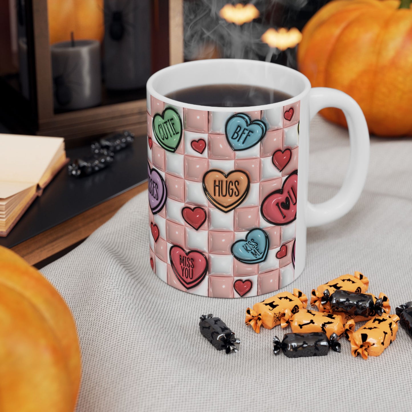 Hearts and Hugs Ceramic Mug, (11oz, 15oz)