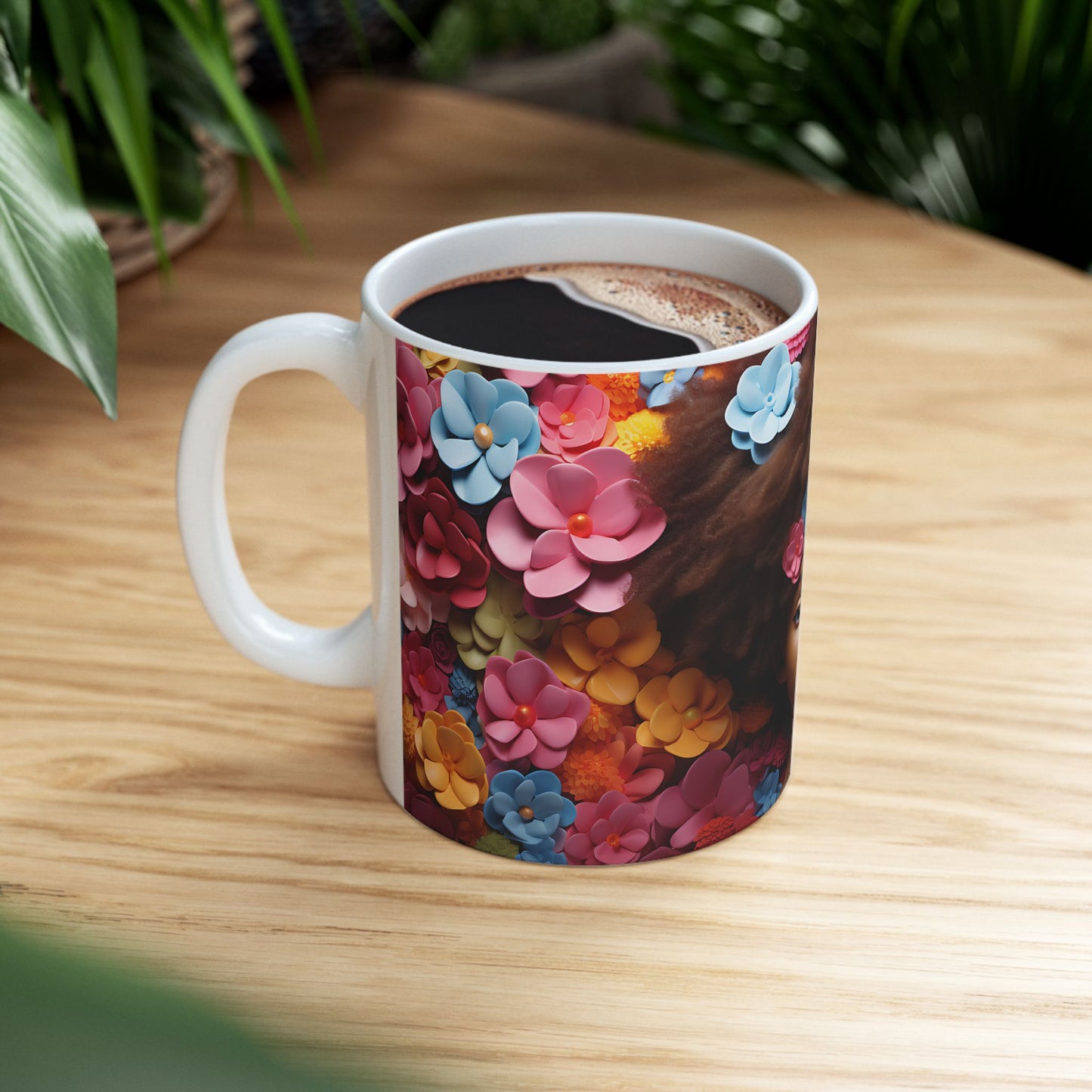 Pastel Flower Girl Ceramic Mug, (11oz, 15oz)