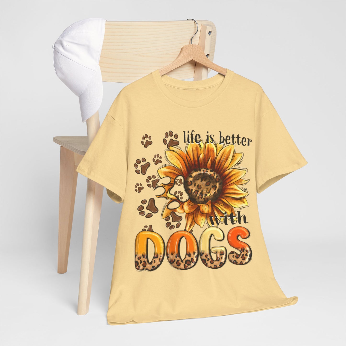 Life Is Better With Dogs Unisex Heavy Cotton Tee