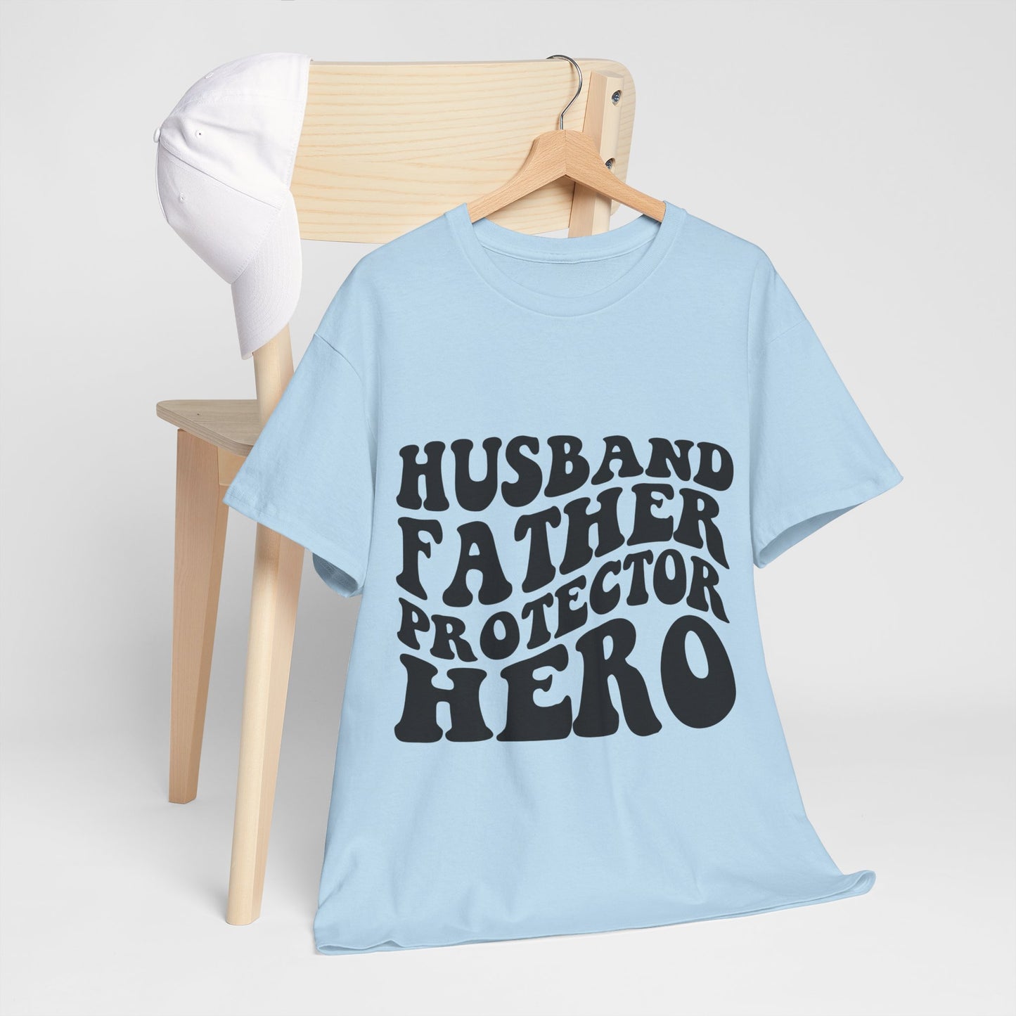 Husband Father Protector Hero Unisex Heavy Cotton Tee