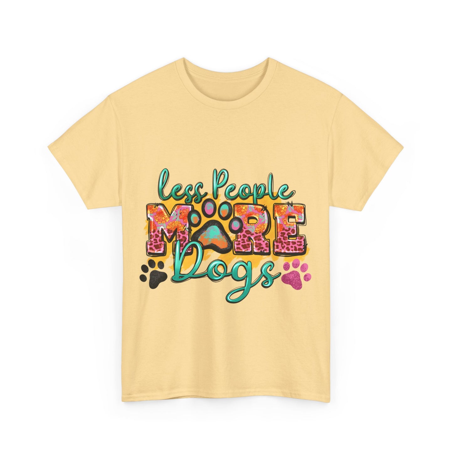 Less People More Dogs Unisex Heavy Cotton Tee