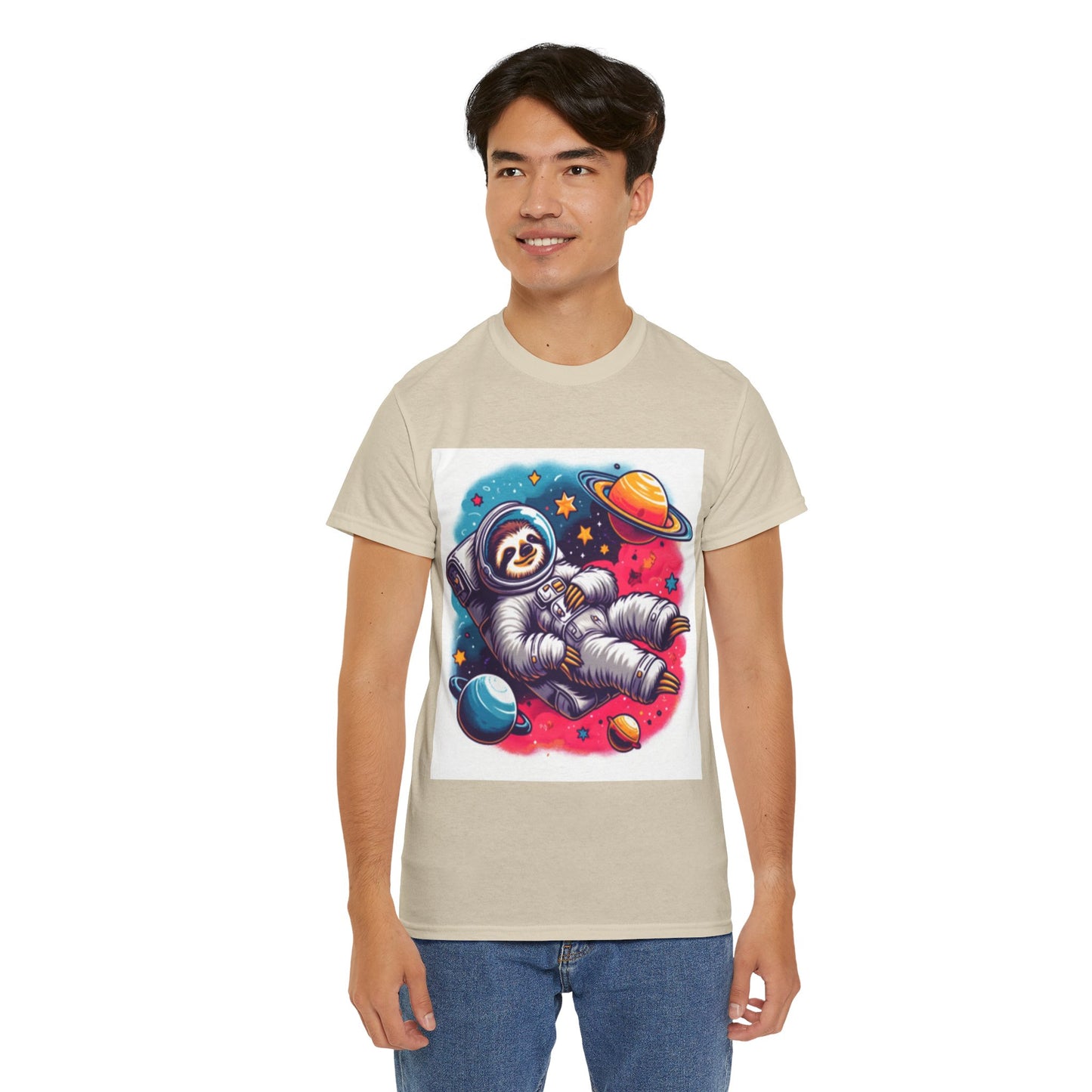 Sloth In Space Unisex Heavy Cotton Tee