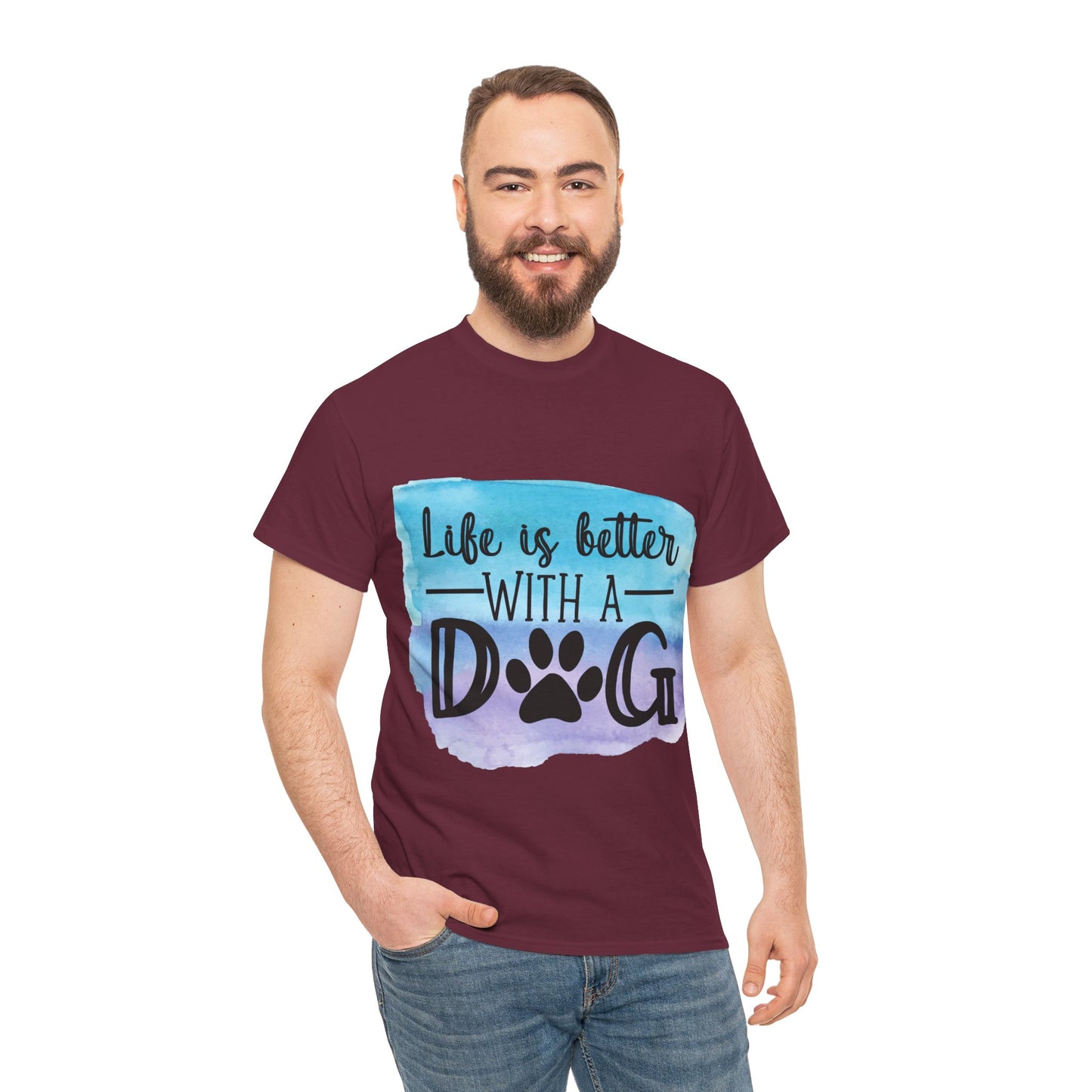 Life Is Better With A Dog Unisex Heavy Cotton Tee