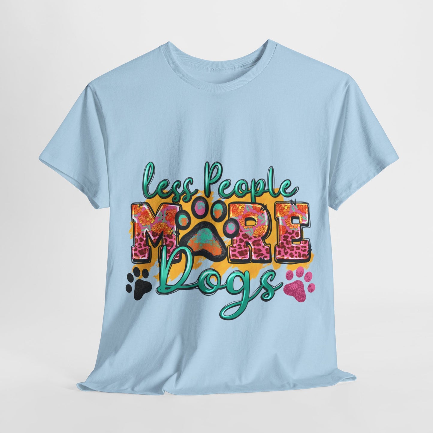 Less People More Dogs Unisex Heavy Cotton Tee