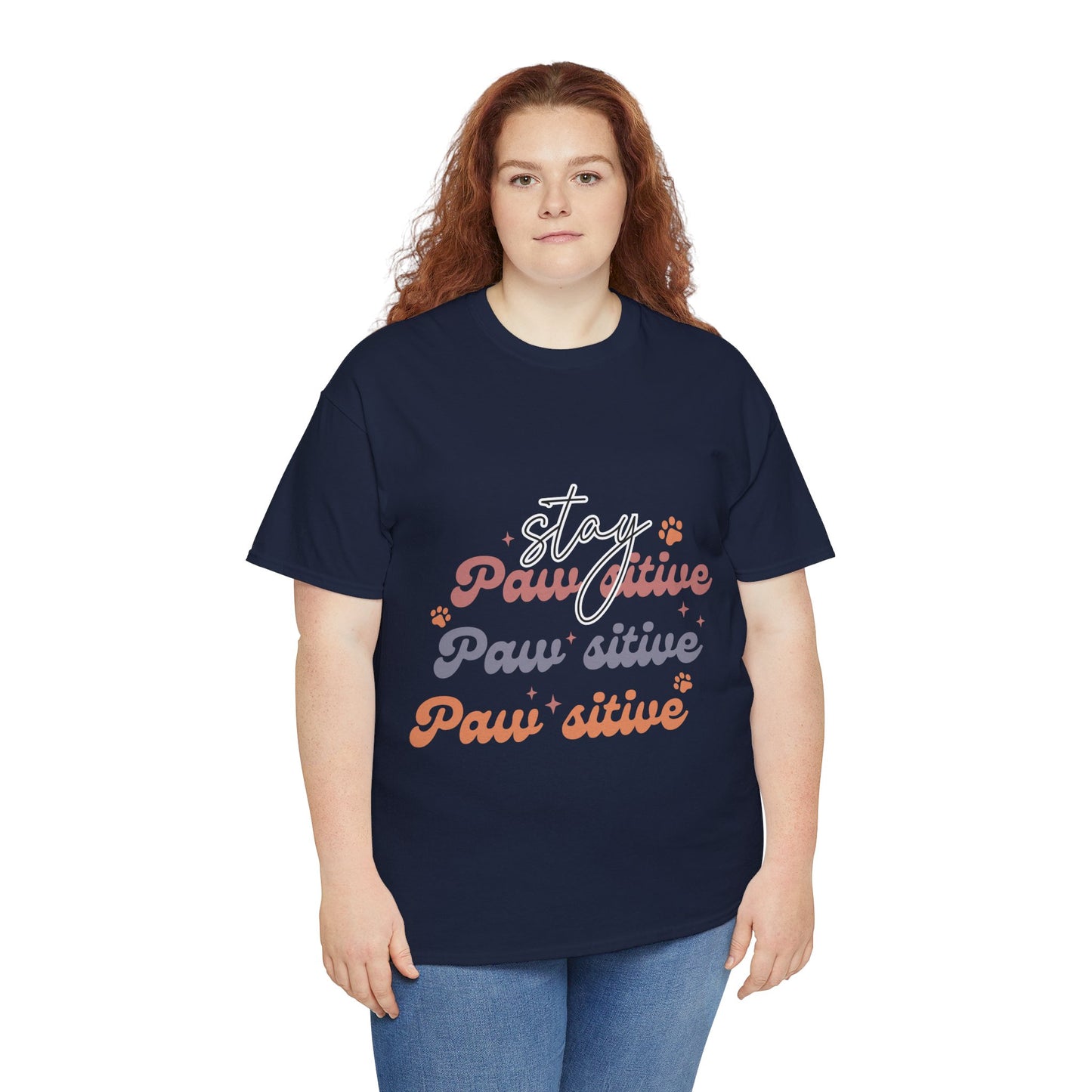 Stay Paw Sitive Unisex Heavy Cotton Tee