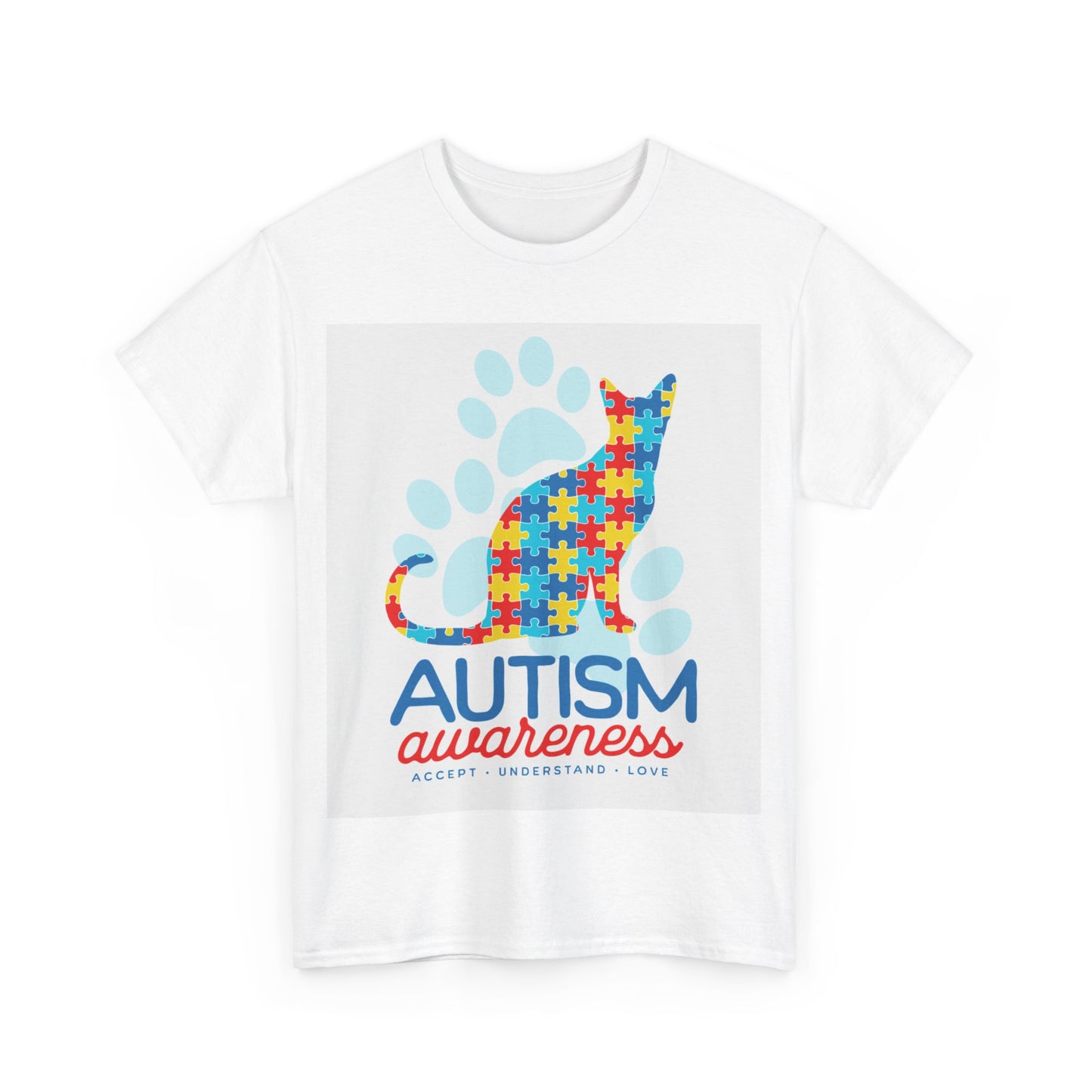 Autism Awareness Cat Unisex Heavy Cotton Tee