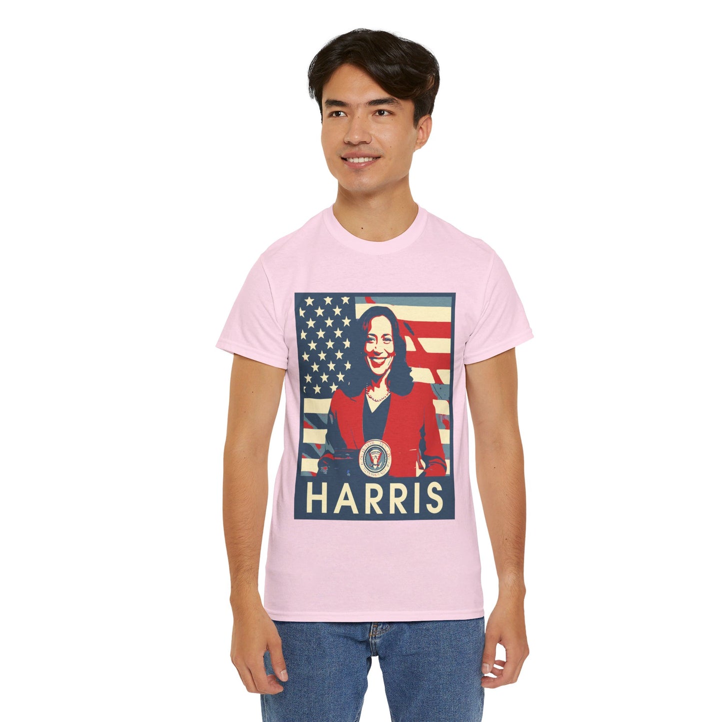 Kamala Harris American Flag Unisex Heavy Cotton Tee