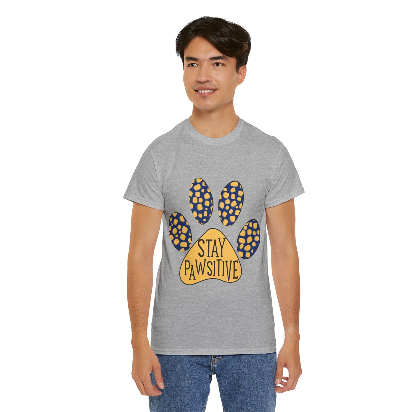 Stay Pawsitive Unisex Heavy Cotton Tee