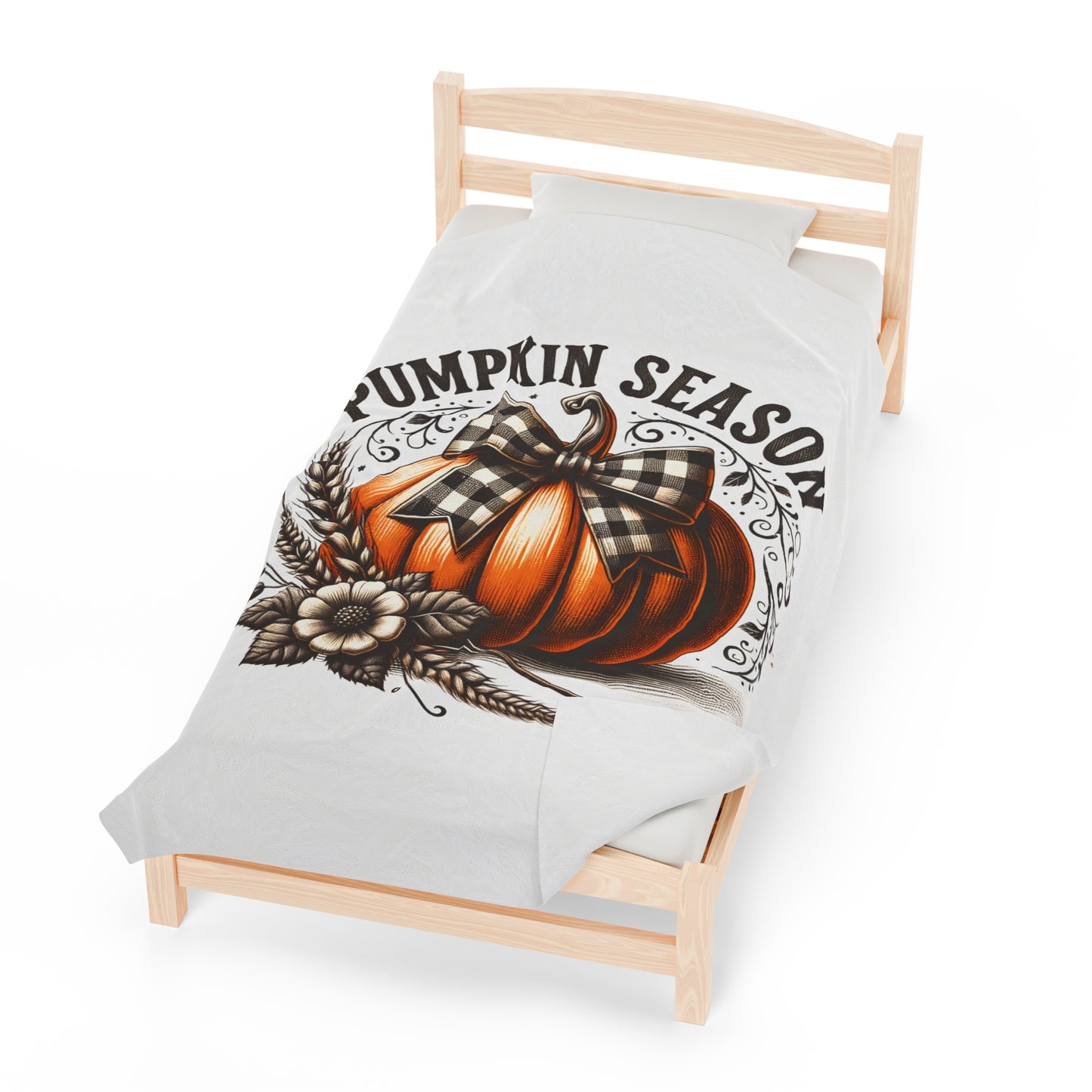 Pumpkin Season Velveteen Plush Blanket