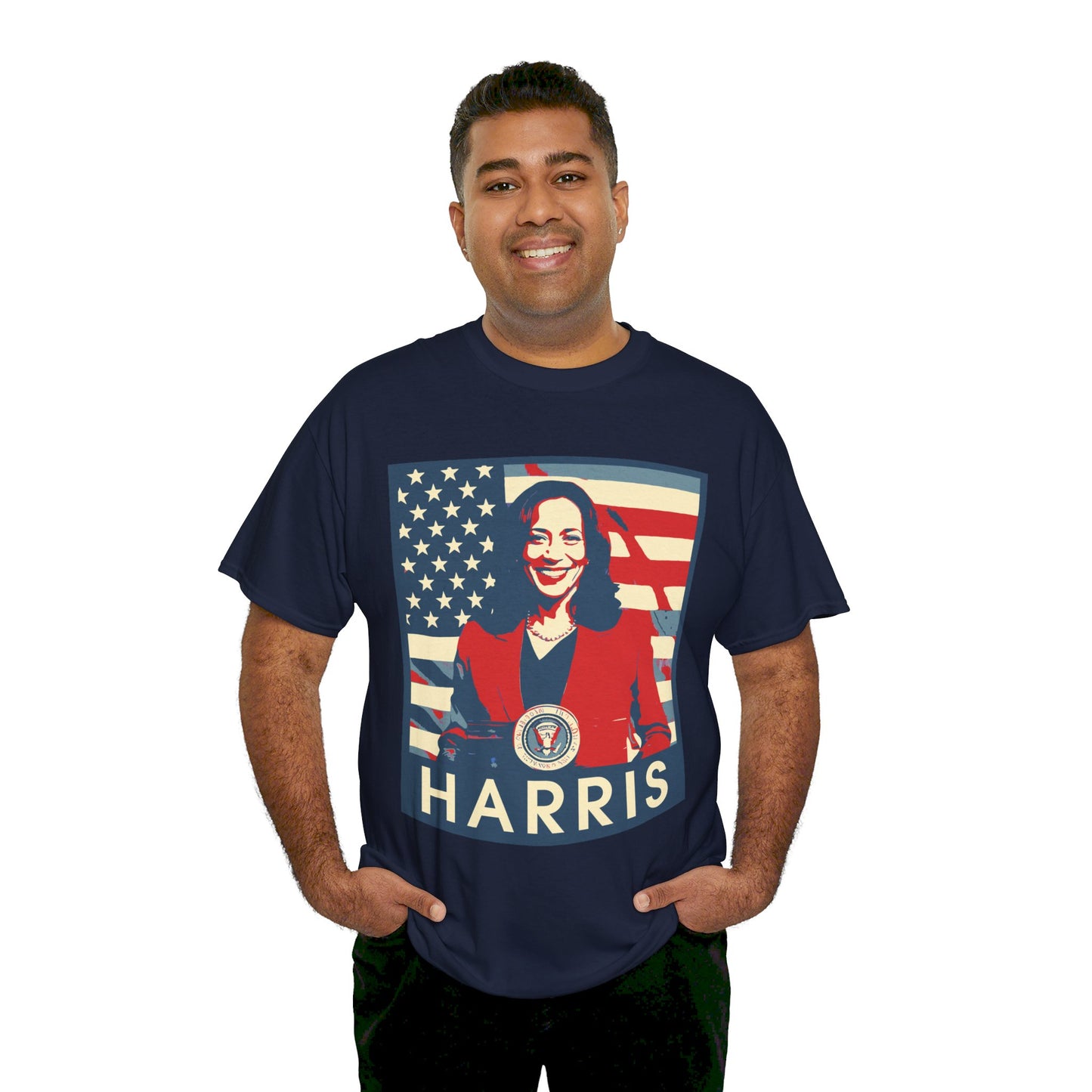 Kamala Harris American Flag Unisex Heavy Cotton Tee