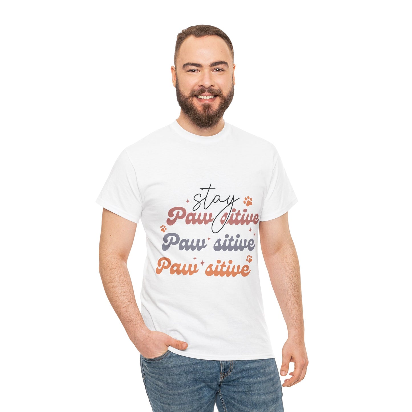 Stay Paw Sitive Unisex Heavy Cotton Tee