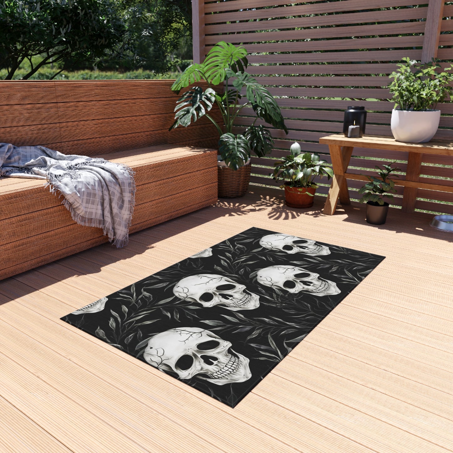 Halloween Skeleton Outdoor Rug