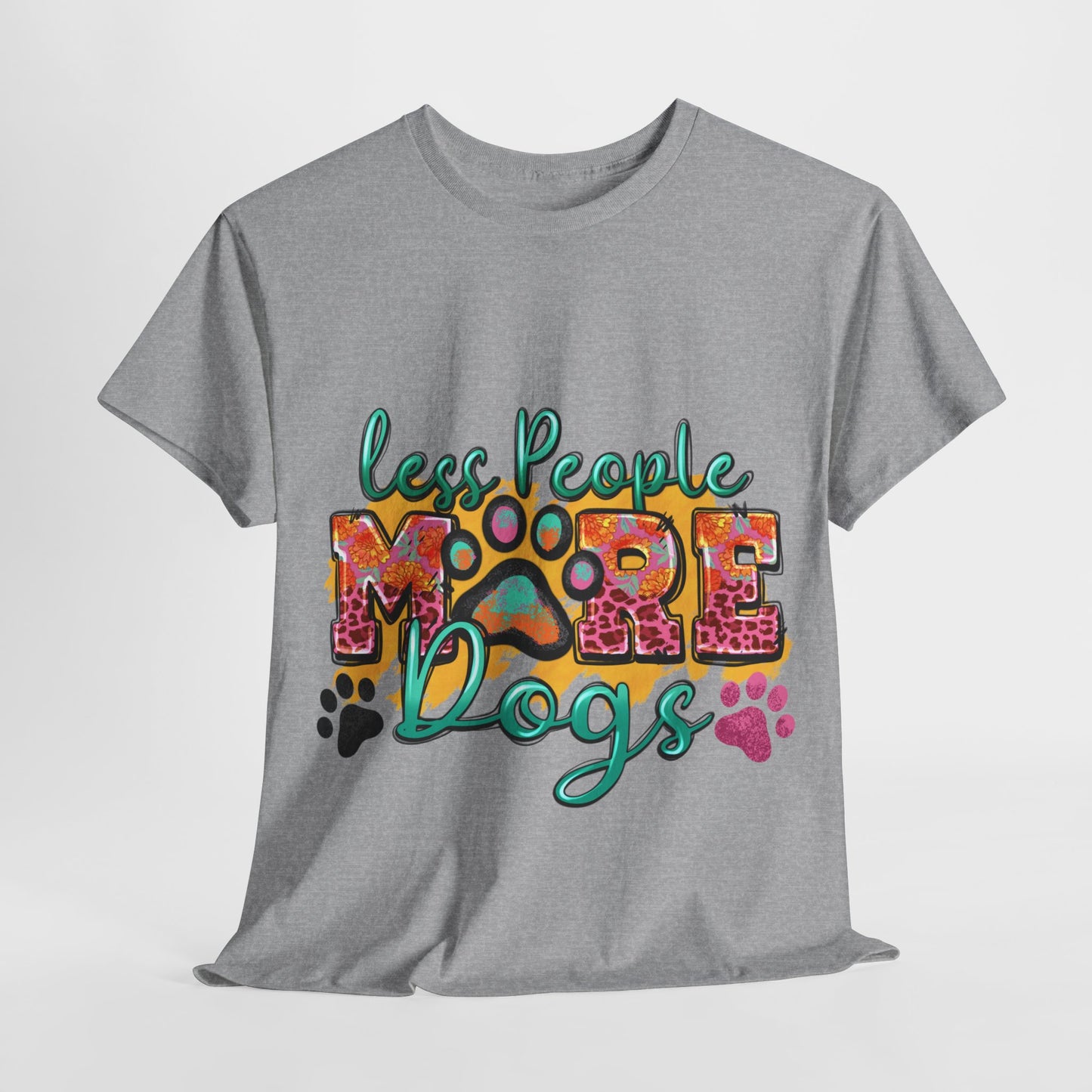 Less People More Dogs Unisex Heavy Cotton Tee