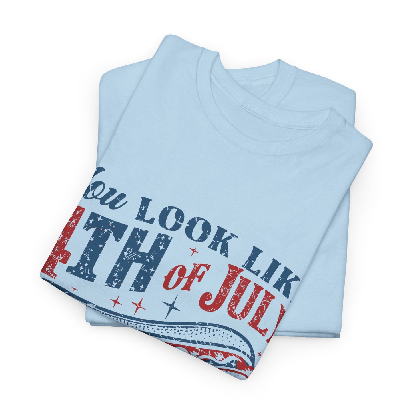 4th of July Hotdog Unisex Heavy Cotton Tee