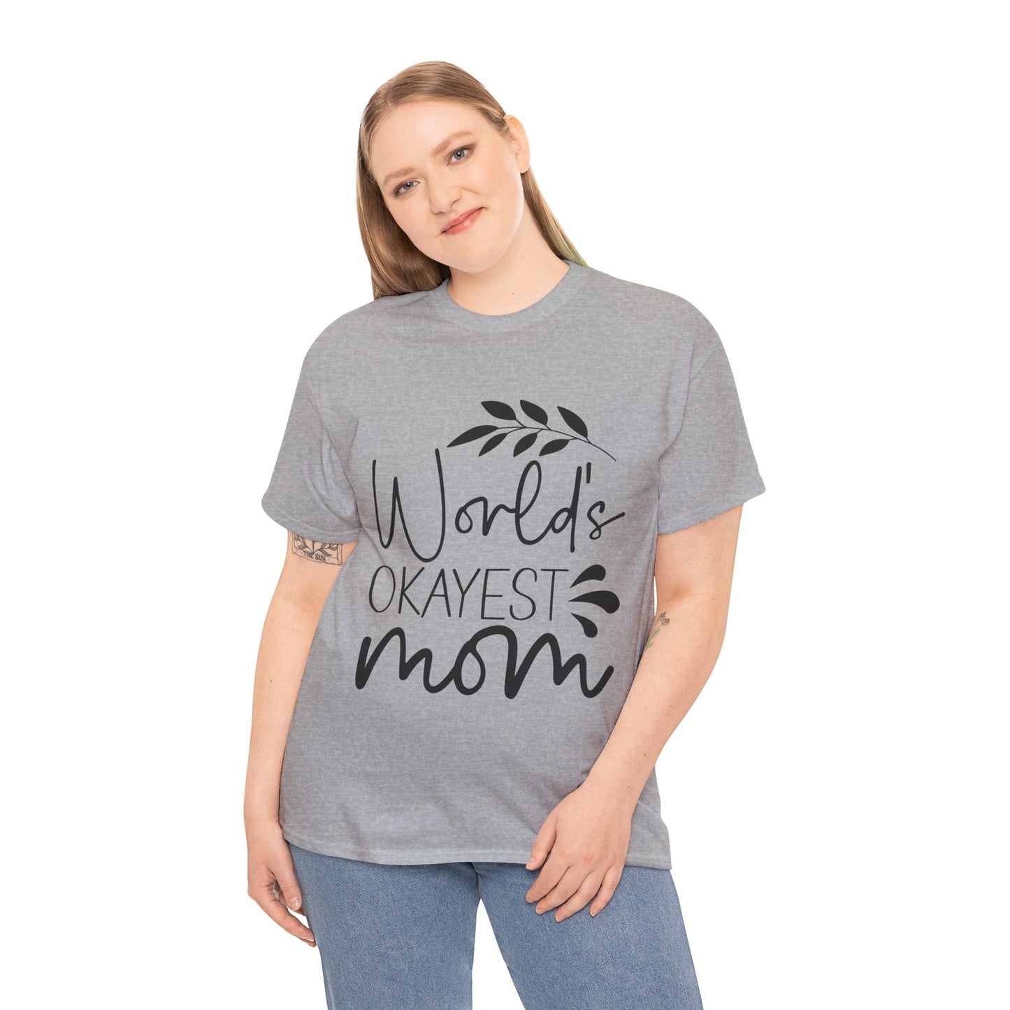 World's Okayest Mom Unisex Heavy Cotton Tee