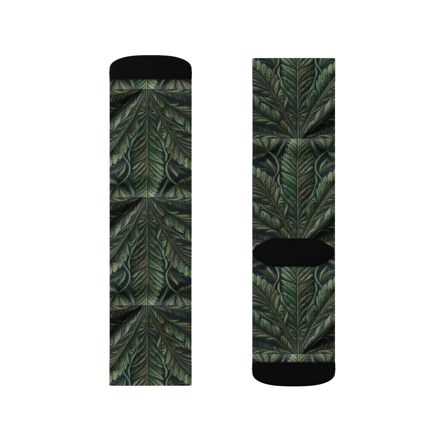 Green Leaf Sublimation Socks