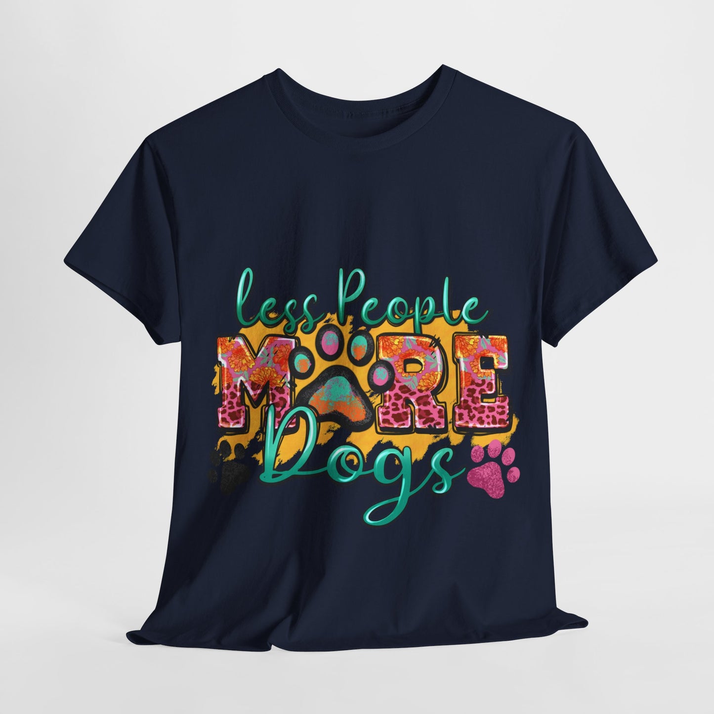 Less People More Dogs Unisex Heavy Cotton Tee