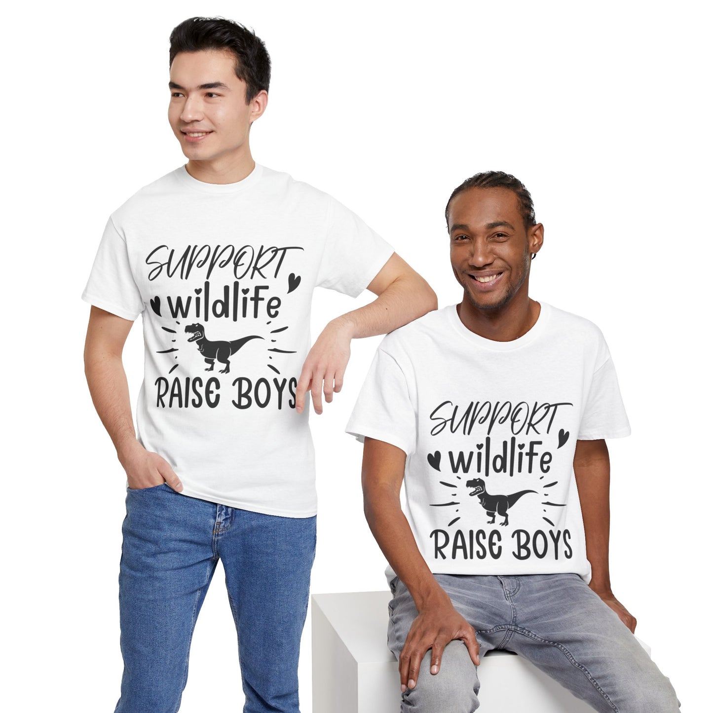 Support Wildlife Raise Boys Unisex Heavy Cotton Tee