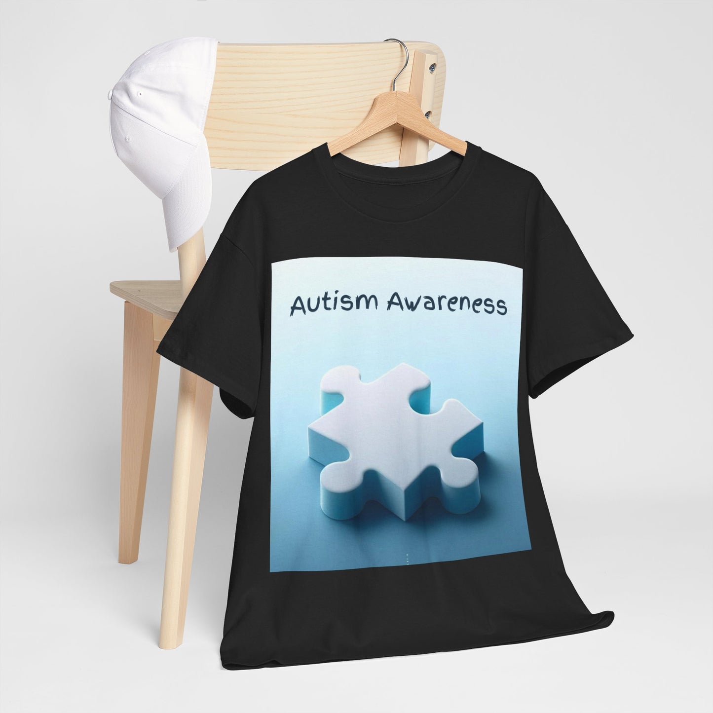 Autism Awareness Puzzle Piece Unisex Heavy Cotton Tee