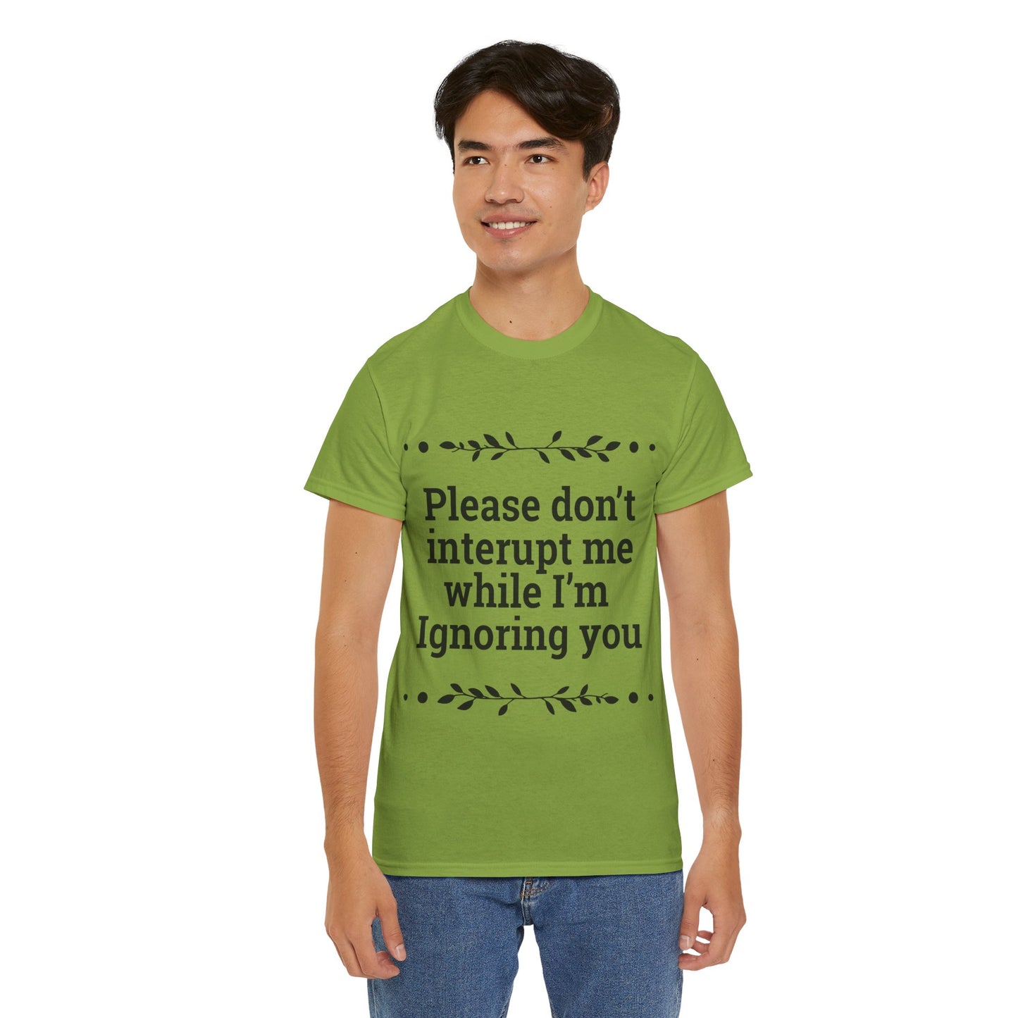 Please Don't Interrupt Me Unisex Heavy Cotton Tee