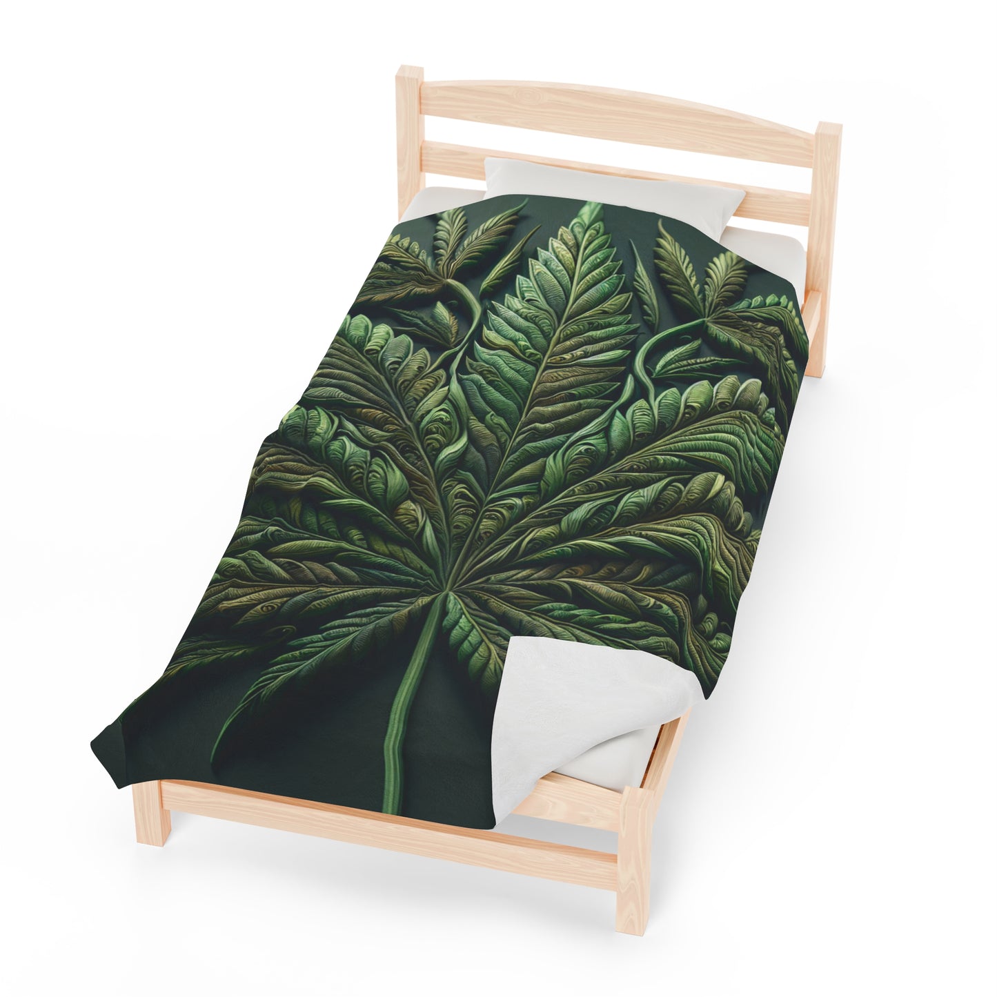 Cannabis Leaf Velveteen Plush Blanket, Ultra-Soft, Customizable, and Cozy for Home or Gifts