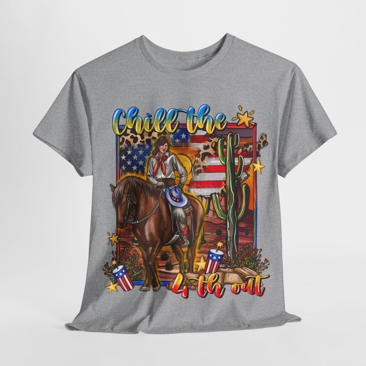 Cowgirl 4th of July Unisex Heavy Cotton Tee