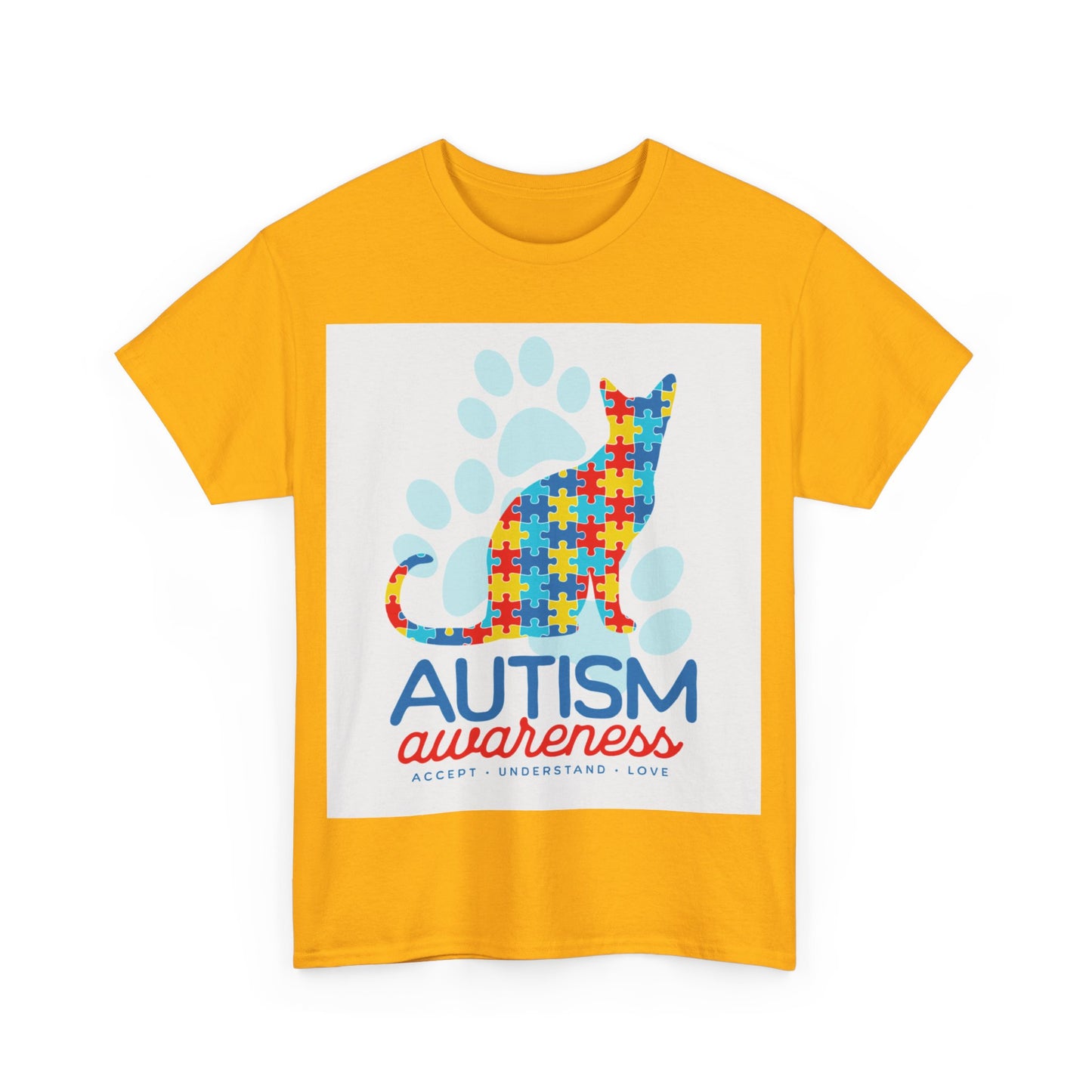 Autism Awareness Cat Unisex Heavy Cotton Tee