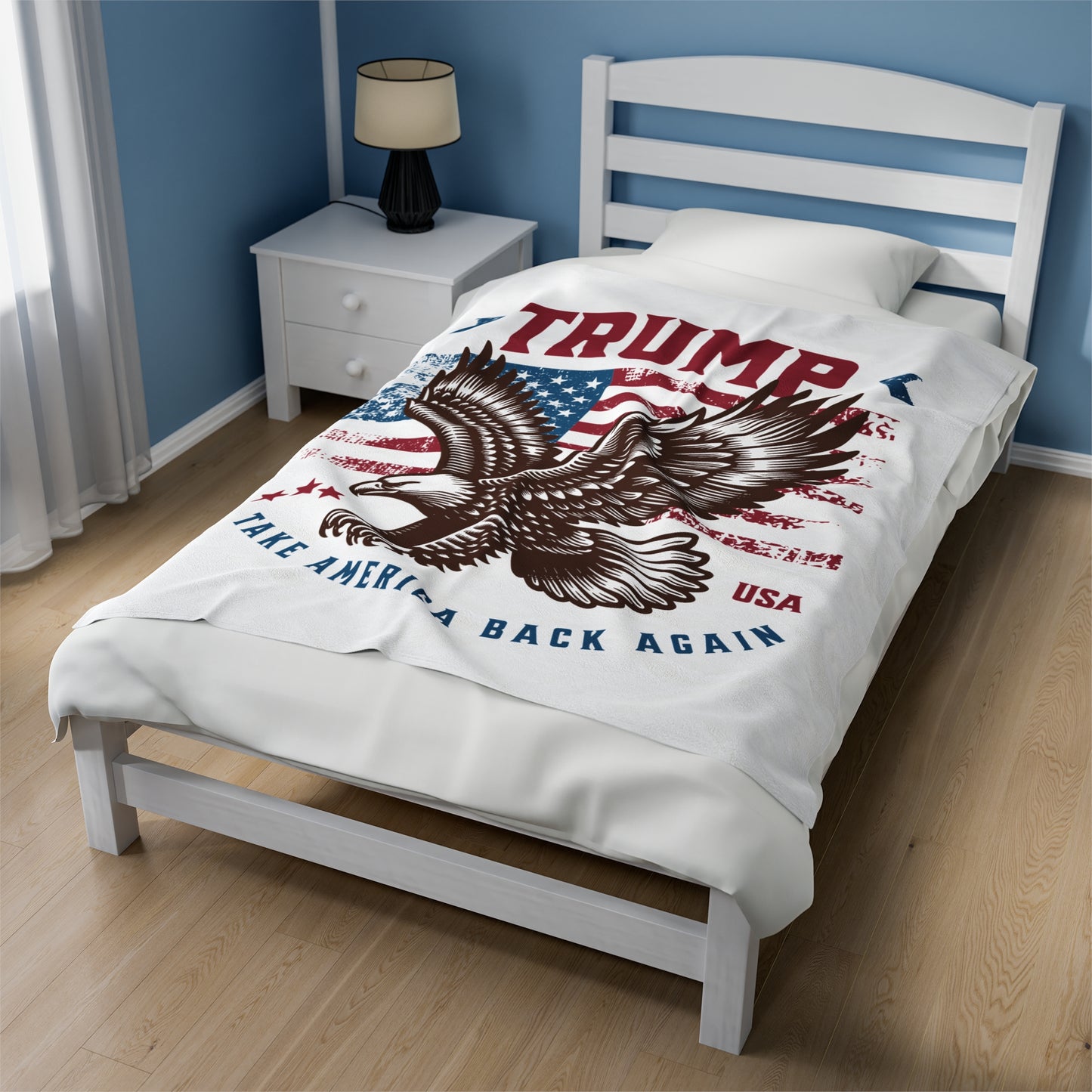 Trump Eagle Velveteen Plush Blanket