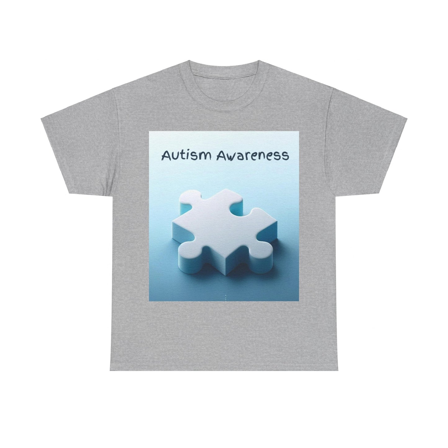 Autism Awareness Puzzle Piece Unisex Heavy Cotton Tee