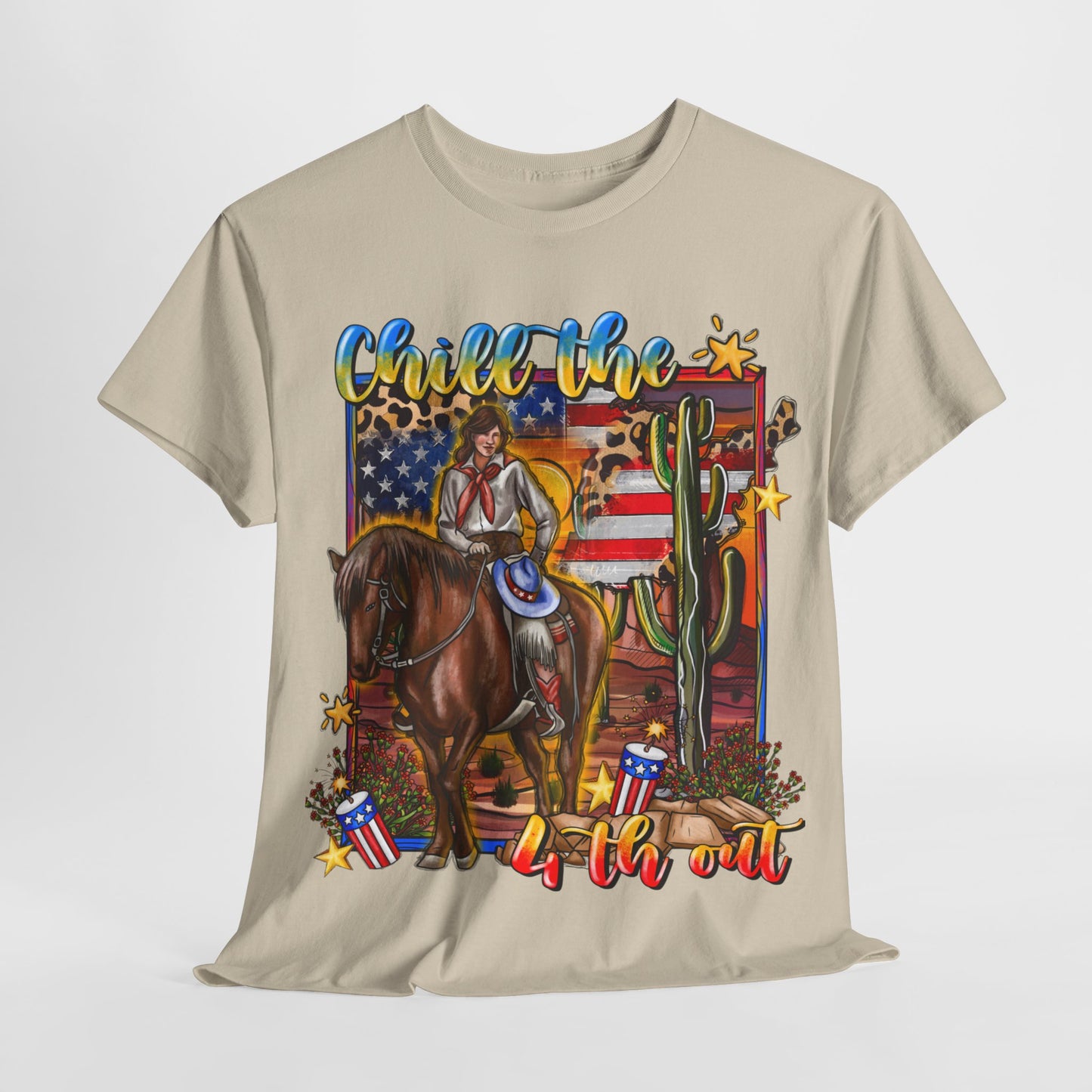 Cowgirl 4th of July Unisex Heavy Cotton Tee