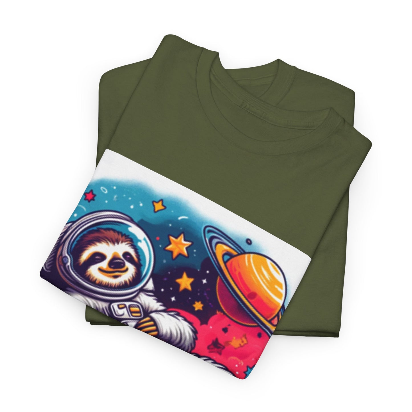 Sloth In Space Unisex Heavy Cotton Tee