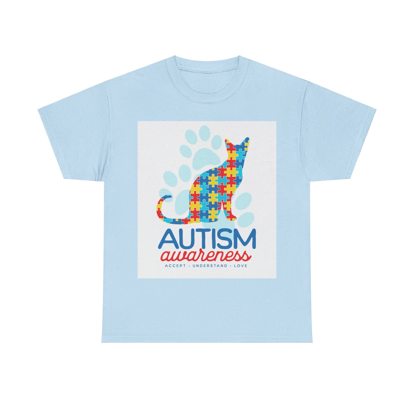 Autism Awareness Cat Unisex Heavy Cotton Tee