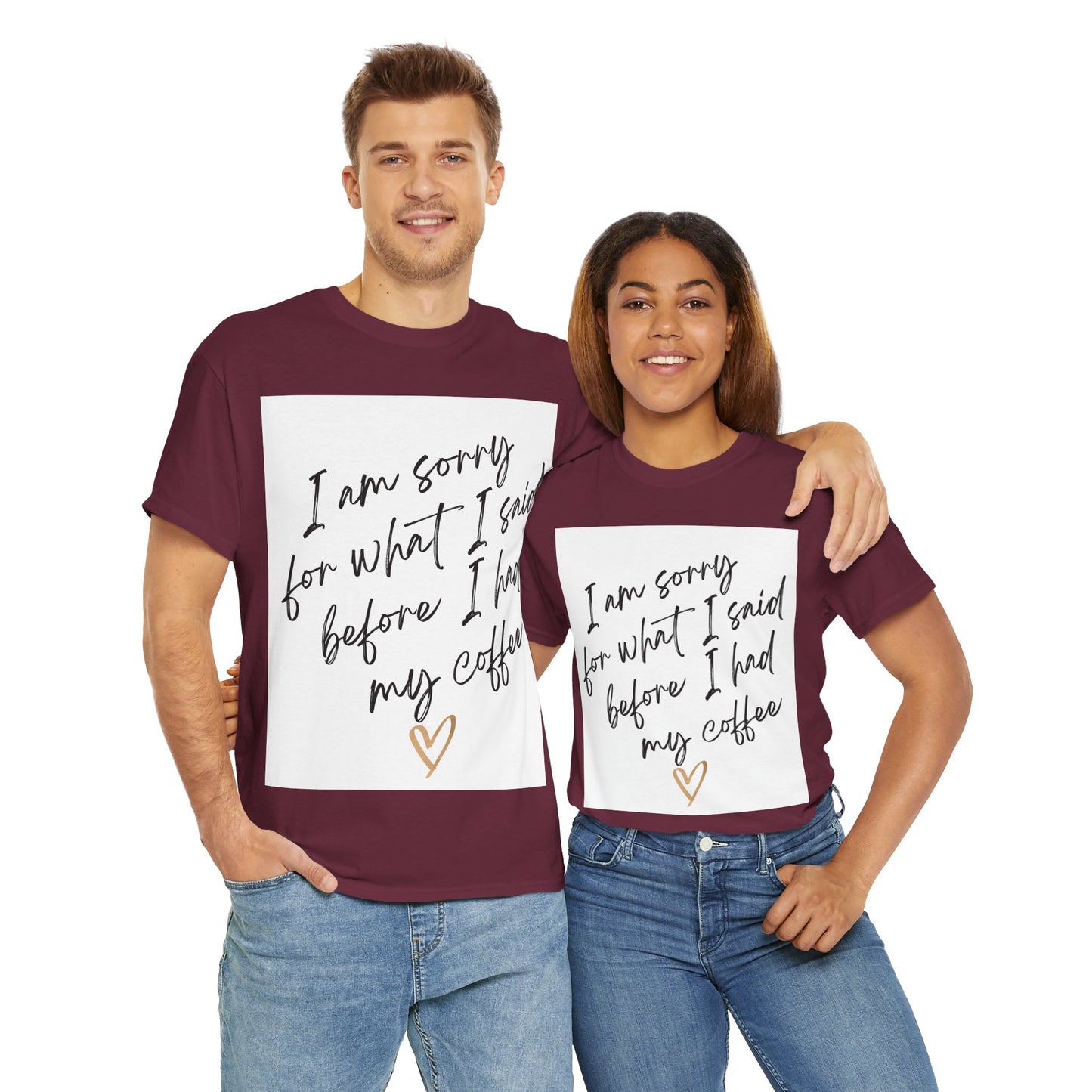 I'm Sorry For What I Said Before I Had My Coffee Unisex Heavy Cotton Tee