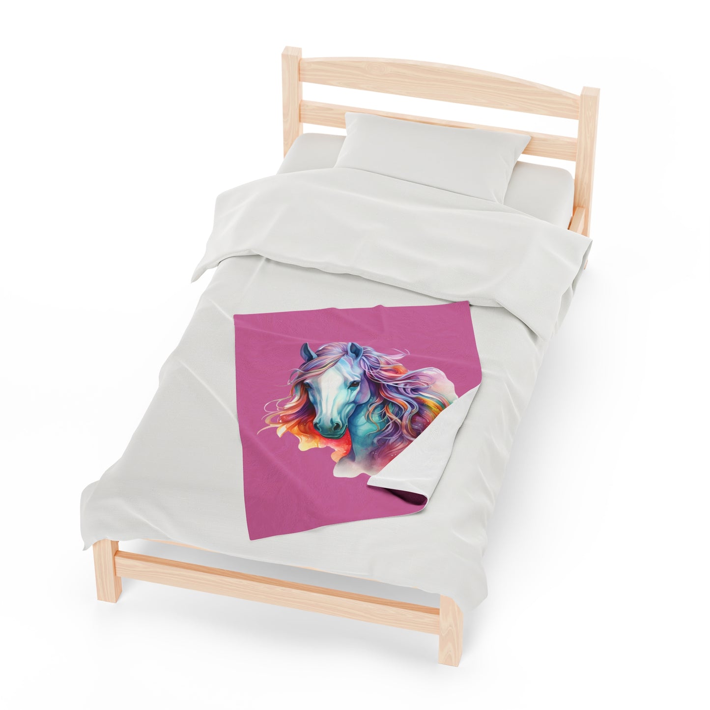 Unicorn Velveteen Plush Blanket, Ultra-Soft, Customizable, and Cozy for Home or Gifts