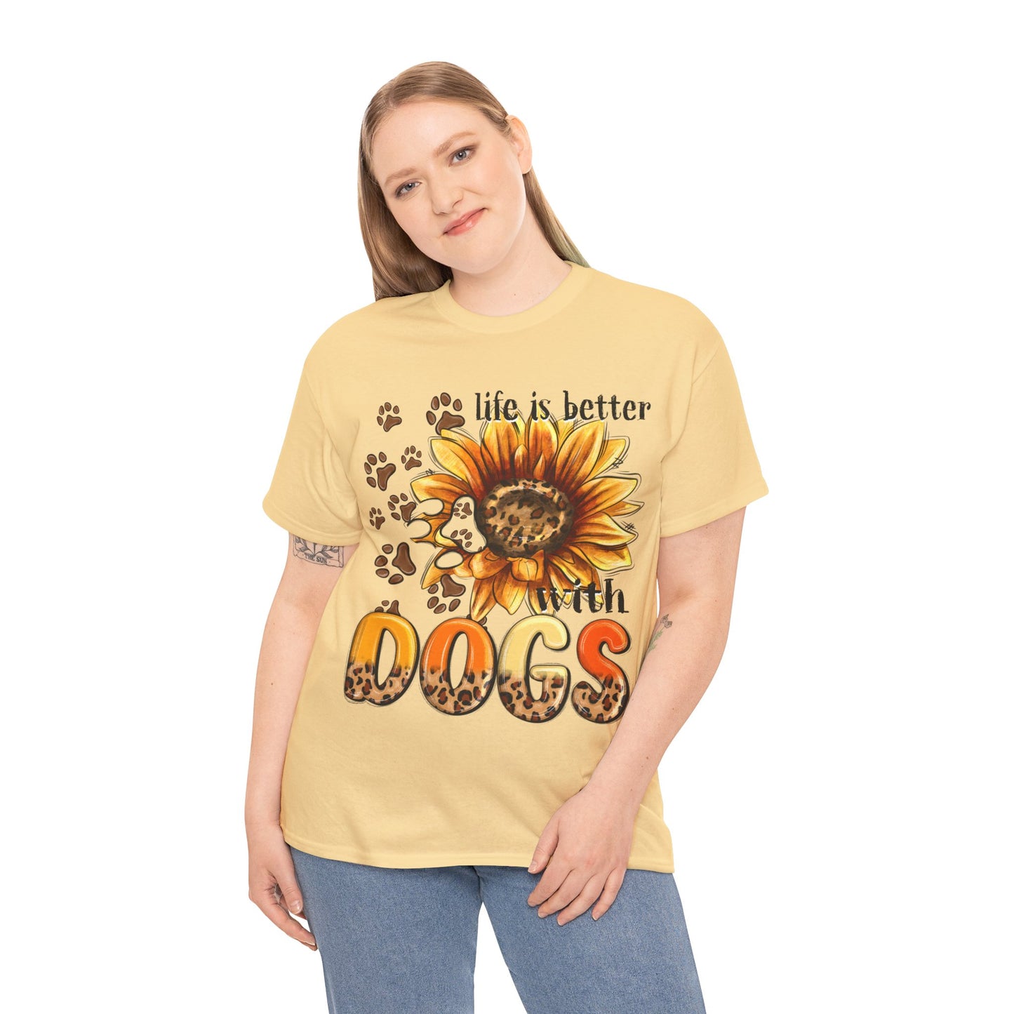 Life Is Better With Dogs Unisex Heavy Cotton Tee