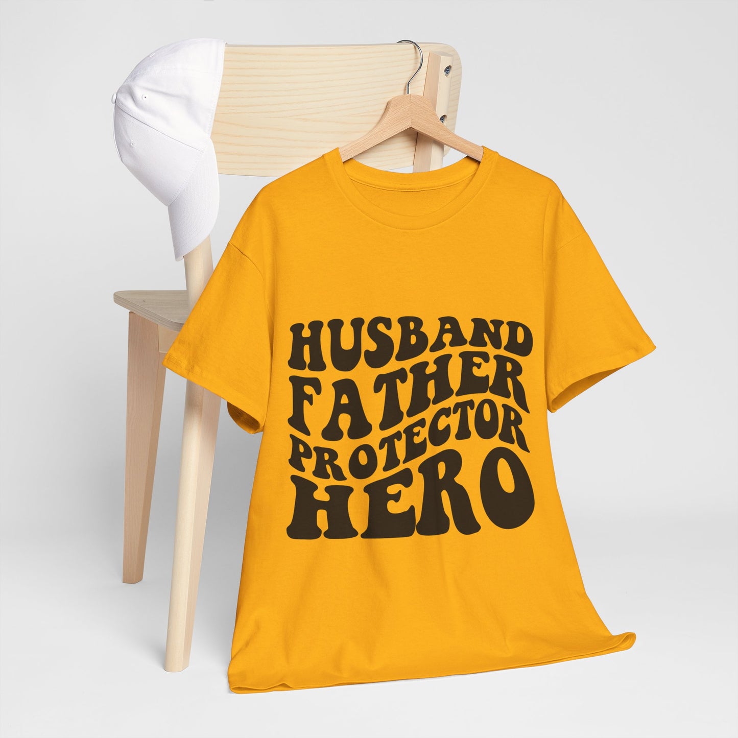 Husband Father Protector Hero Unisex Heavy Cotton Tee