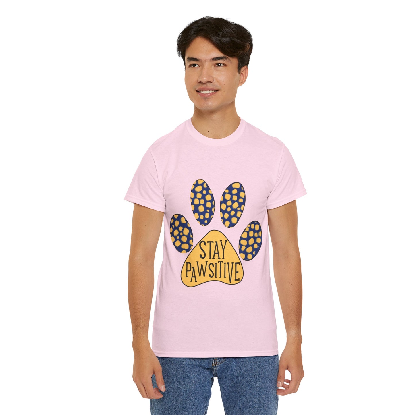 Stay Pawsitive Unisex Heavy Cotton Tee