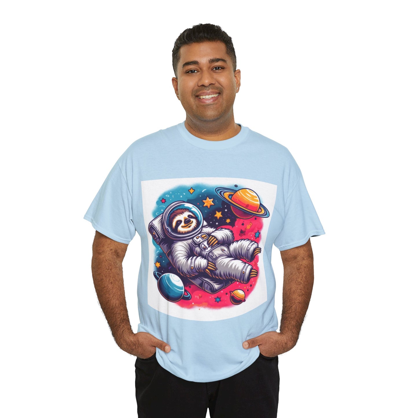 Sloth In Space Unisex Heavy Cotton Tee