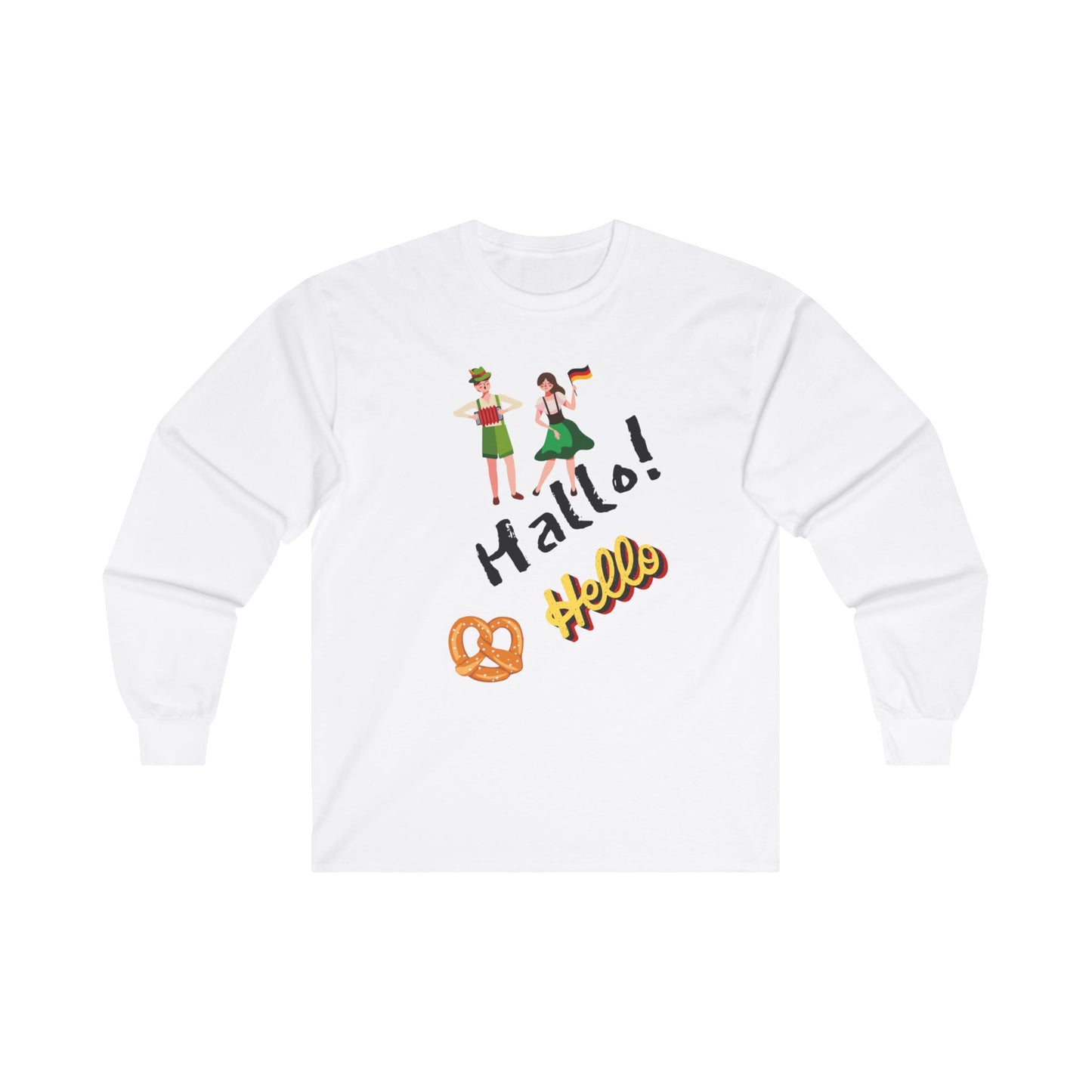 Hello in German Unisex Ultra Cotton Long Sleeve Tee