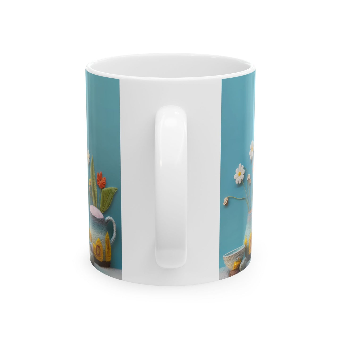 Pastel Flowers and Tea Ceramic Mug, (11oz, 15oz)