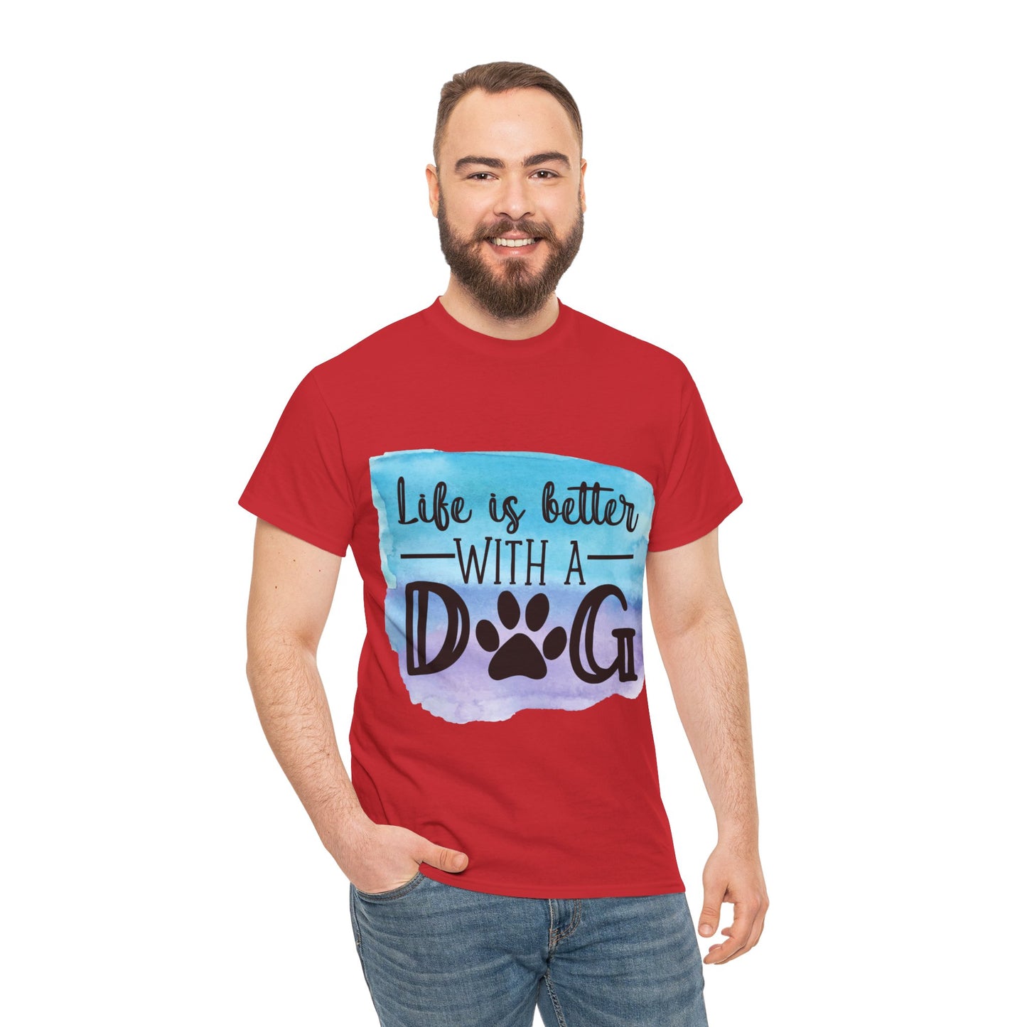 Life Is Better With A Dog Unisex Heavy Cotton Tee