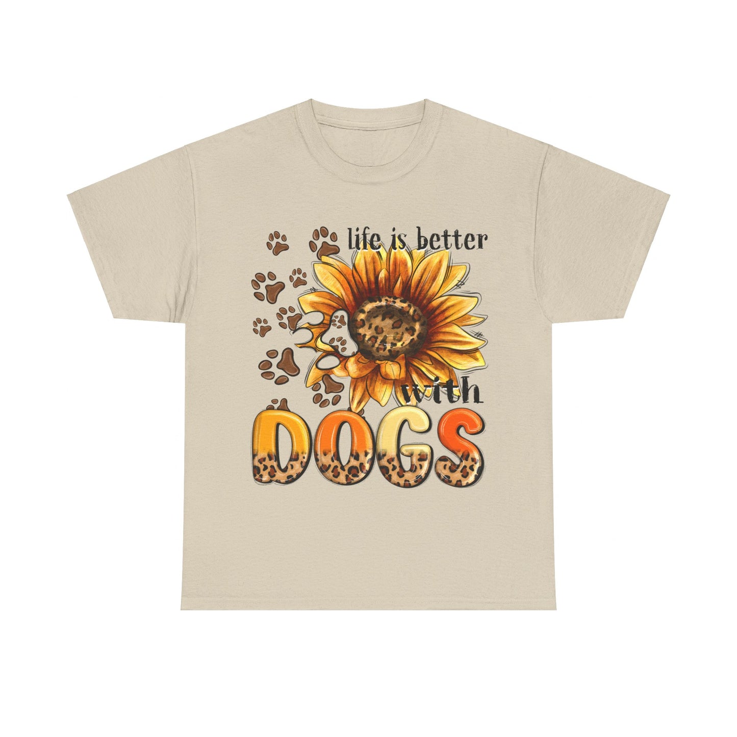 Life Is Better With Dogs Unisex Heavy Cotton Tee