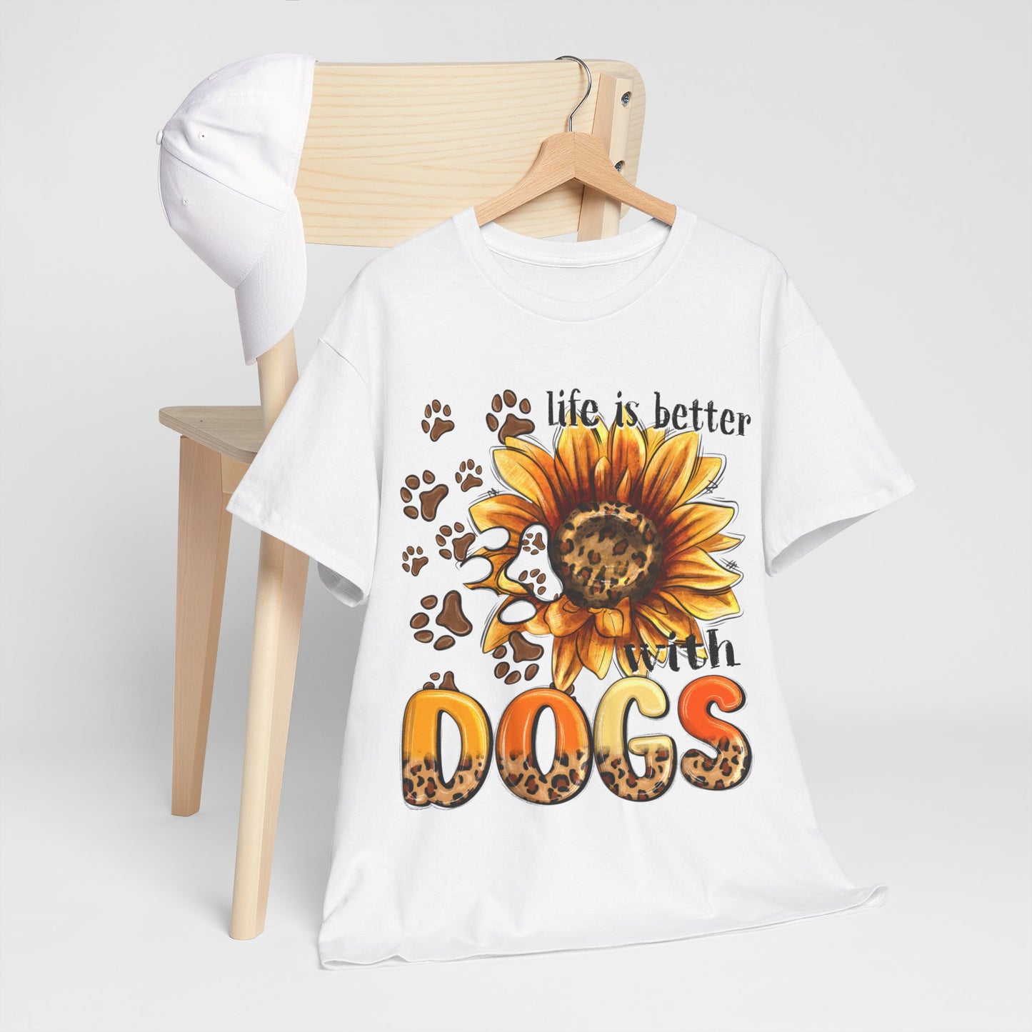 Life Is Better With Dogs Unisex Heavy Cotton Tee