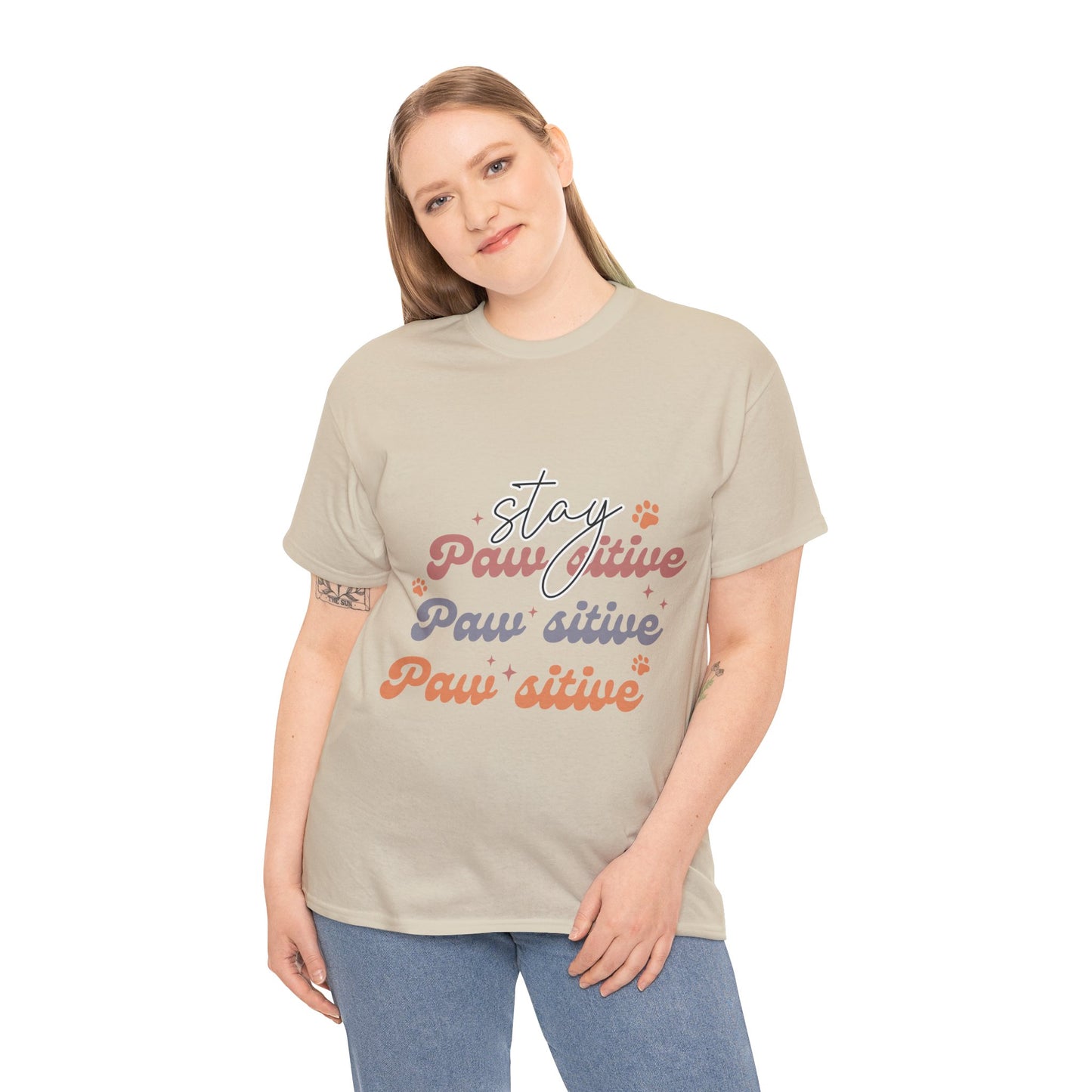 Stay Paw Sitive Unisex Heavy Cotton Tee