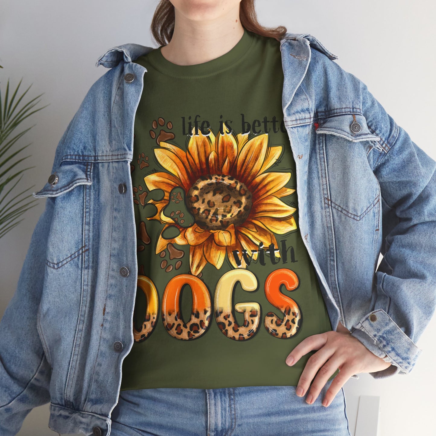 Life Is Better With Dogs Unisex Heavy Cotton Tee