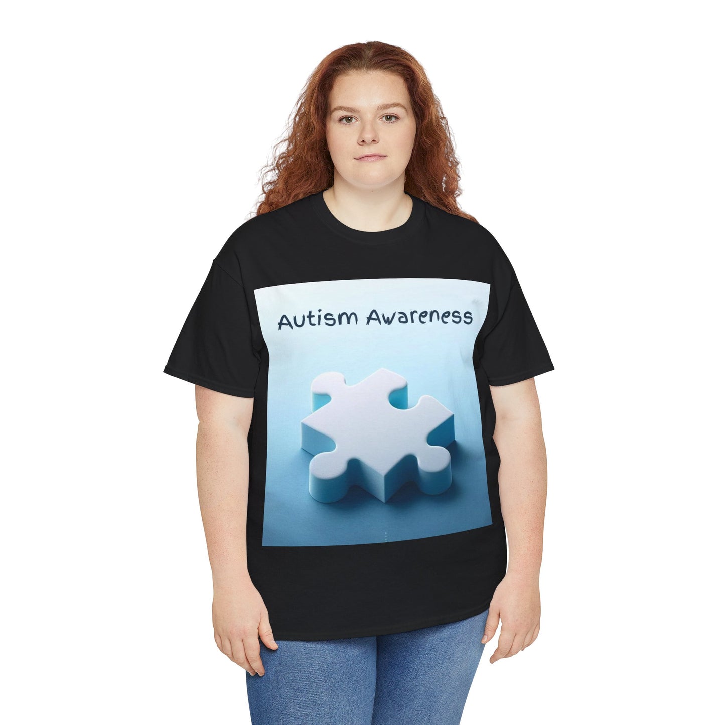 Autism Awareness Puzzle Piece Unisex Heavy Cotton Tee