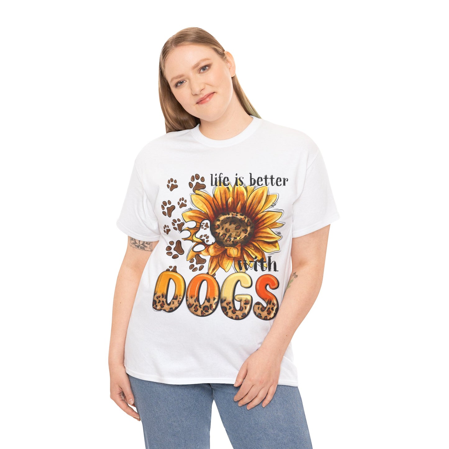 Life Is Better With Dogs Unisex Heavy Cotton Tee